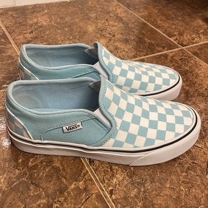Blue and White Vans- size 6.5 Women LIKE NEW